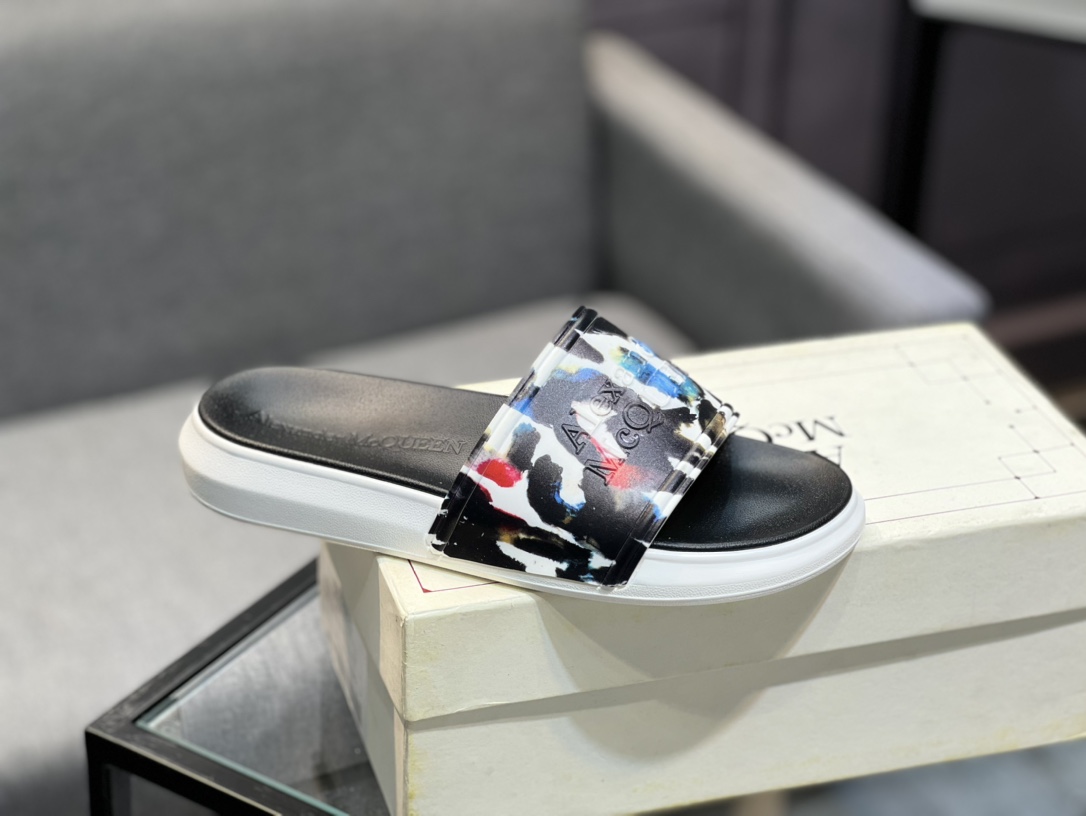 (precio real) - McQueen.MQ nueva pareja colorida zapatillas envió la suela original modelo privado, 