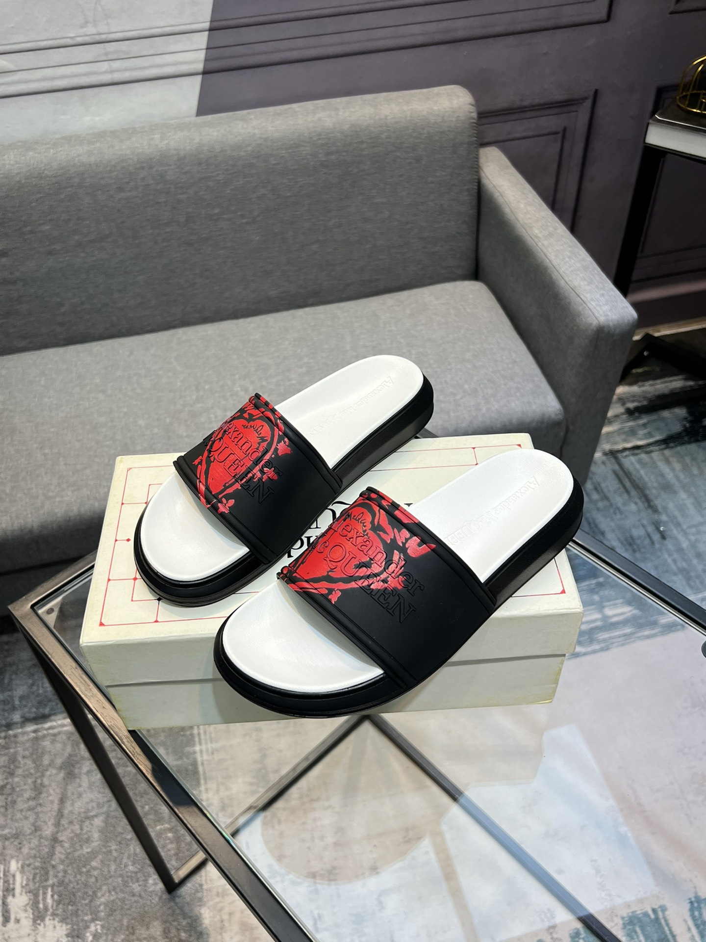 (precio real) - McQueen.MQ nueva pareja colorida zapatillas envió la suela original modelo privado, 