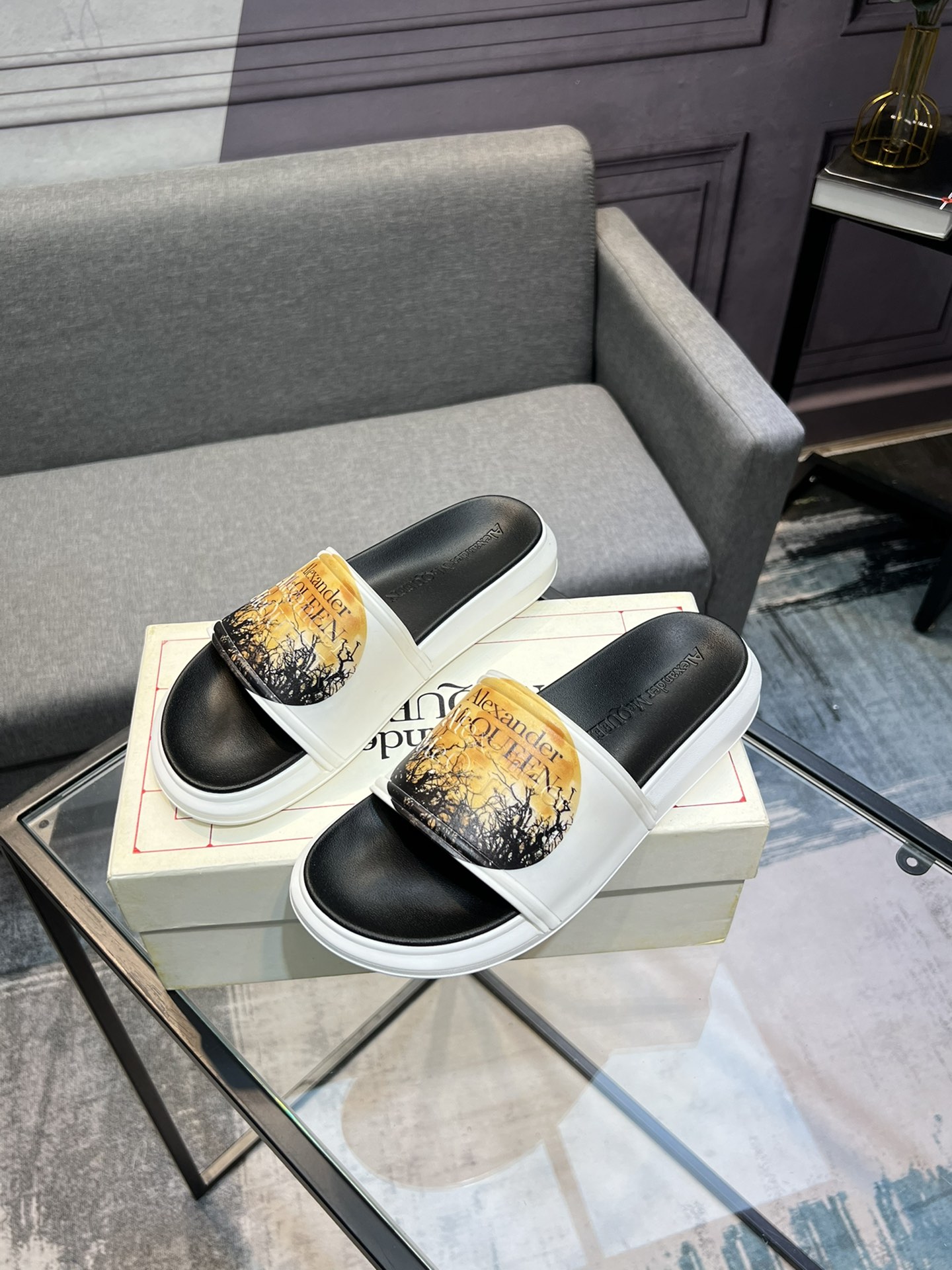 (precio real) - McQueen.MQ nueva pareja colorida zapatillas envió la suela original modelo privado, 