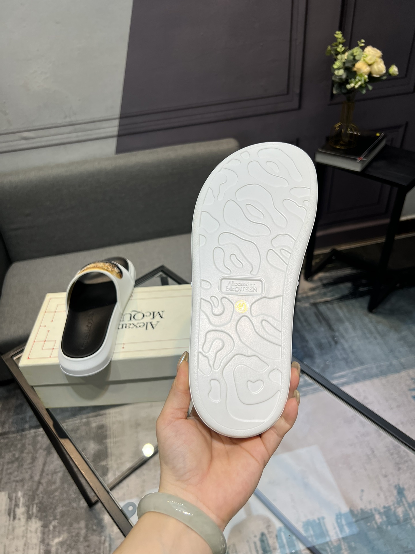 (precio real) - McQueen.MQ nueva pareja colorida zapatillas envió la suela original modelo privado, 