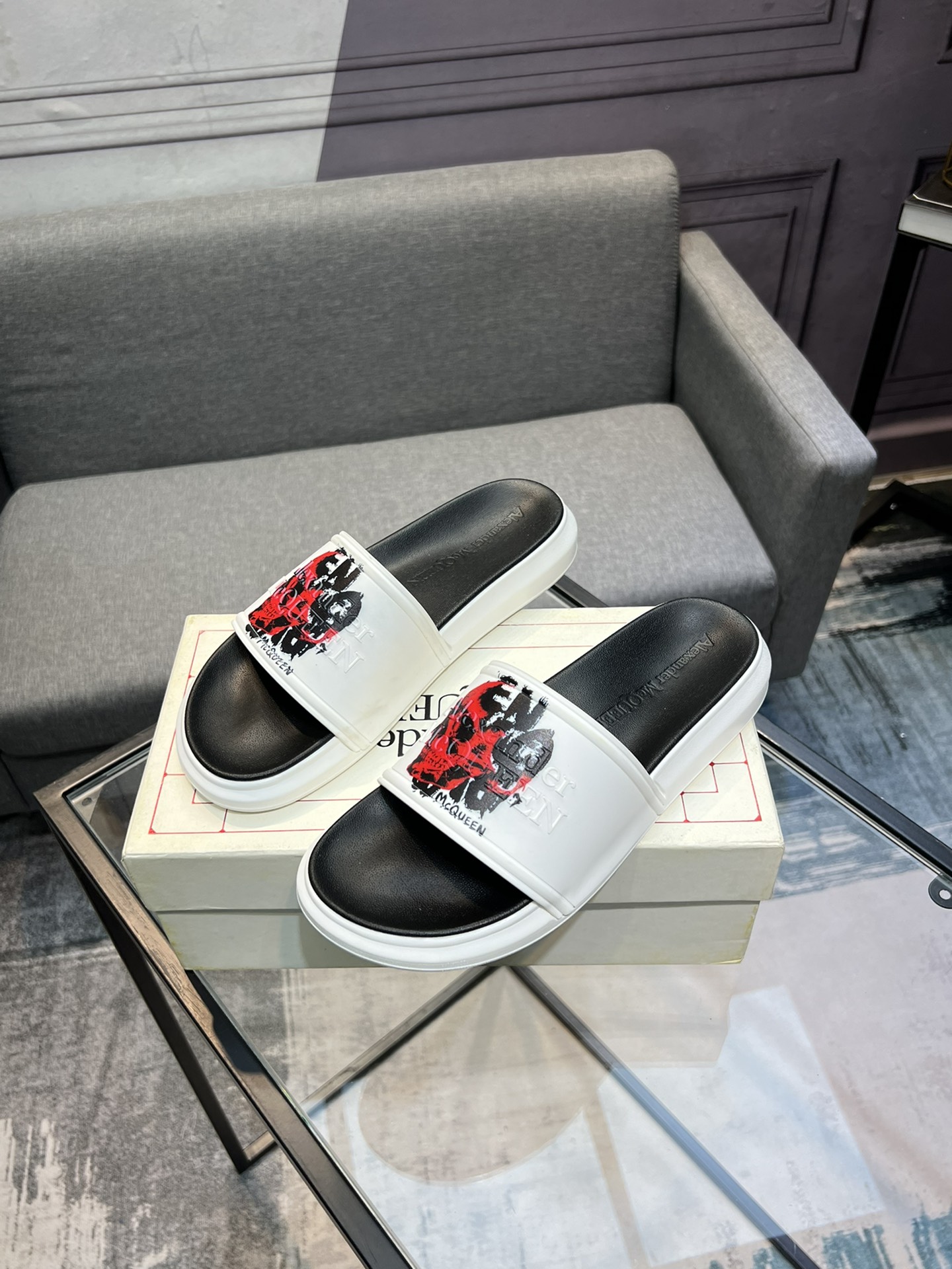 (precio real) - McQueen.MQ nueva pareja colorida zapatillas envió la suela original modelo privado, 