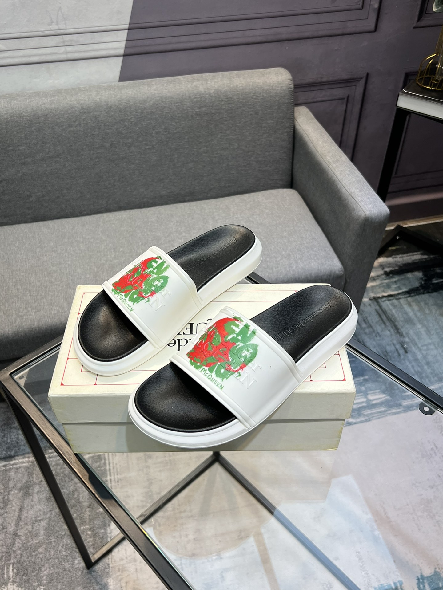 (precio real) - McQueen.MQ nueva pareja colorida zapatillas envió la suela original modelo privado, 