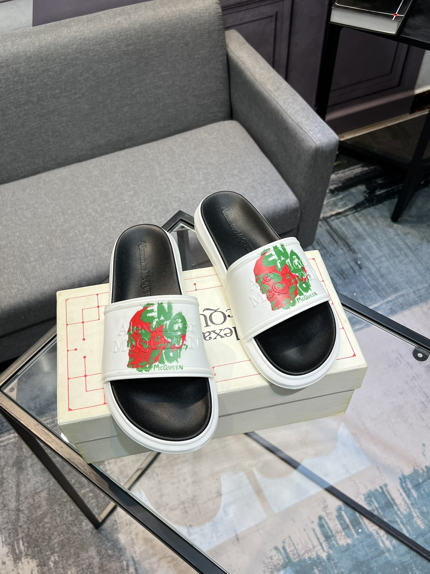 (precio real) - McQueen.MQ nueva pareja colorida zapatillas envió la suela original modelo privado, 