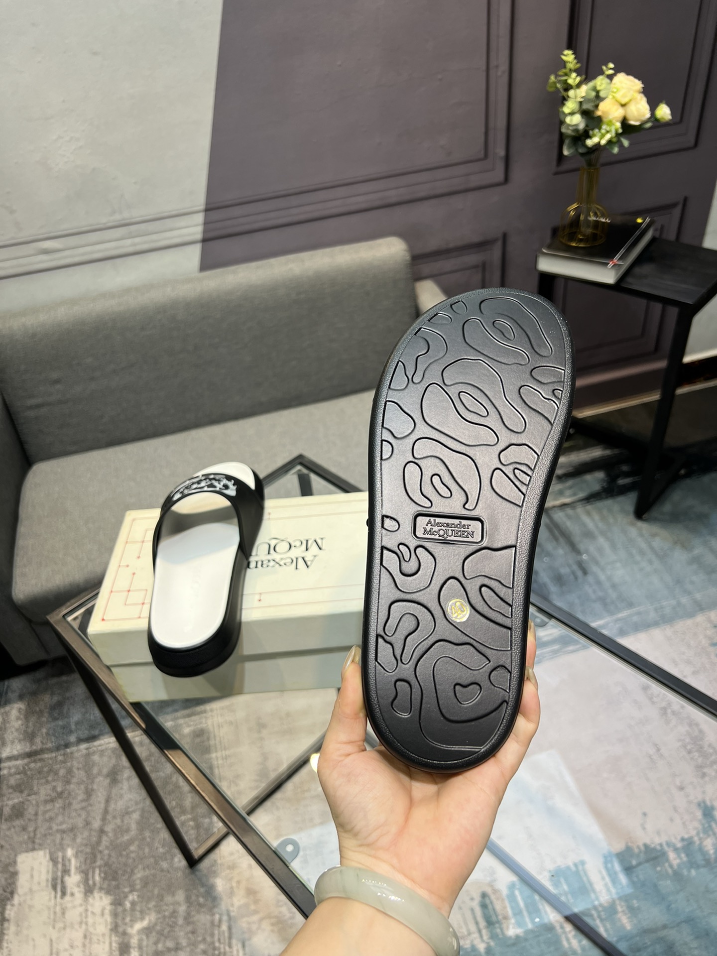 (precio real) - McQueen.MQ nueva pareja colorida zapatillas envió la suela original modelo privado, 