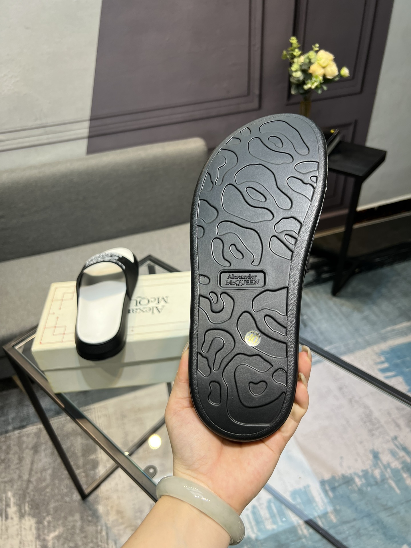 (precio real) - McQueen.MQ nueva pareja colorida zapatillas envió la suela original modelo privado, 