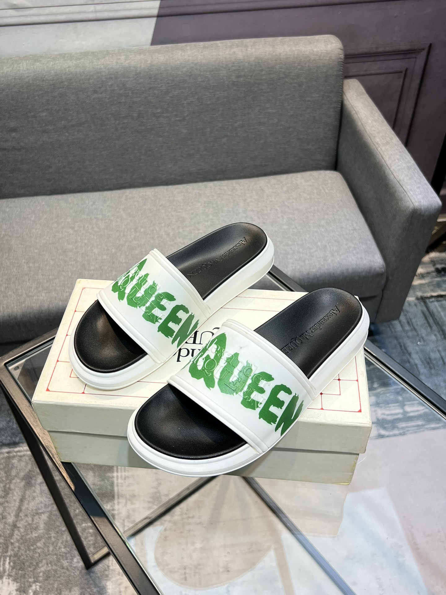 (precio real) - McQueen.MQ nueva pareja colorida zapatillas envió la suela original modelo privado, 