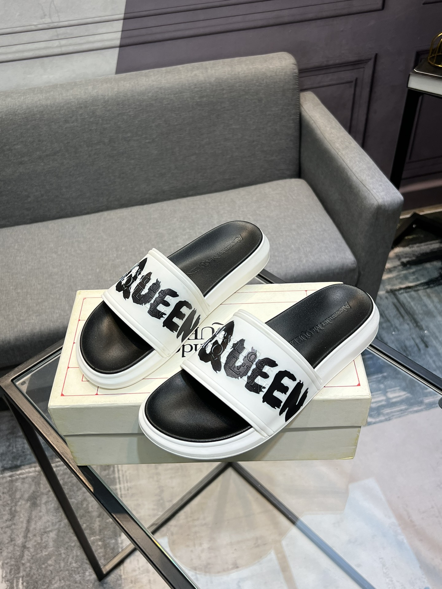 (precio real) - McQueen.MQ nueva pareja colorida zapatillas envió la suela original modelo privado, 
