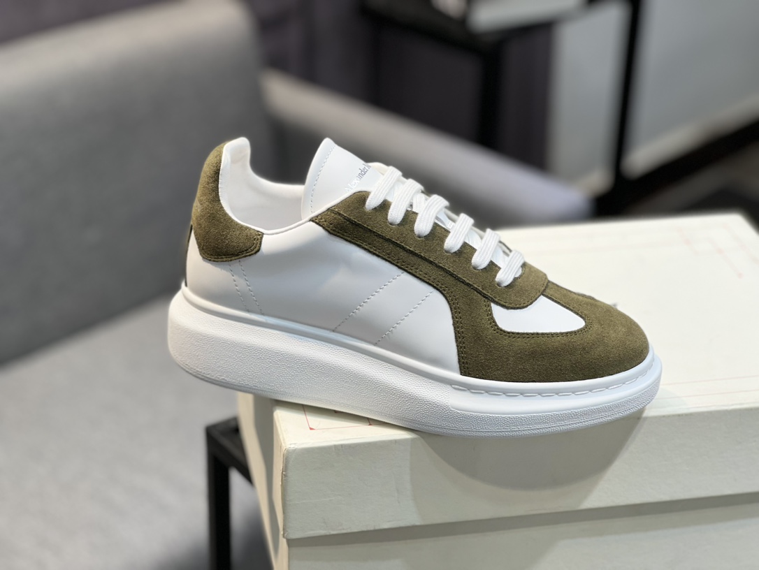 Alexander McQUEEN auténtico estallido demolición 1:1 superior McQueen cuero original blanco importad