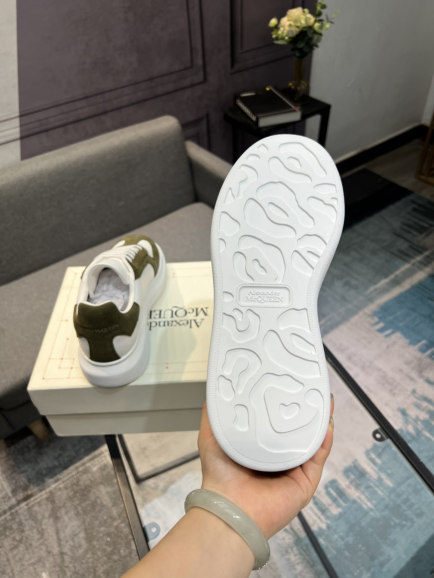 Alexander McQUEEN auténtico estallido demolición 1:1 superior McQueen cuero original blanco importad