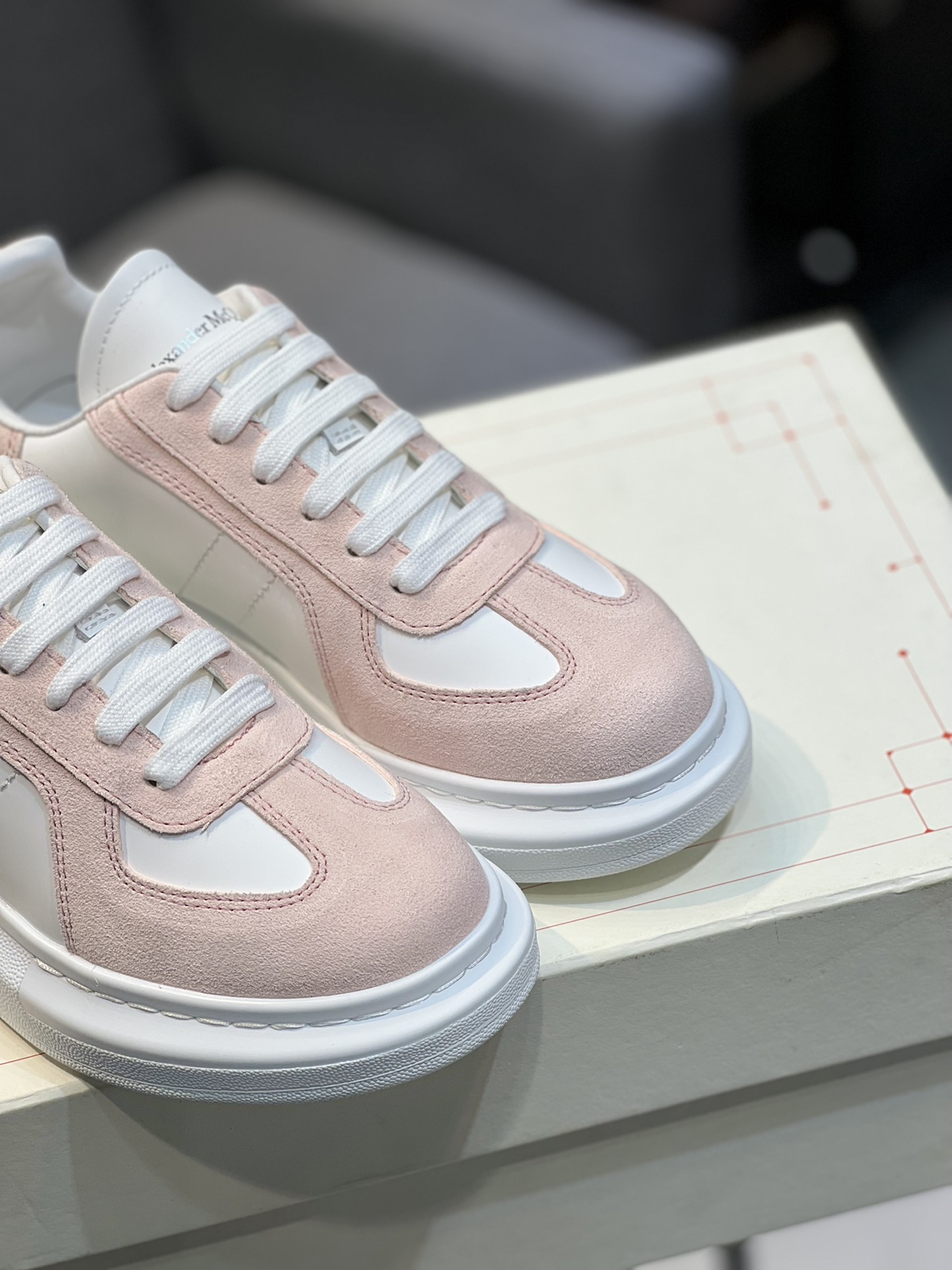Alexander McQUEEN auténtico estallido demolición 1:1 superior McQueen cuero original blanco importad