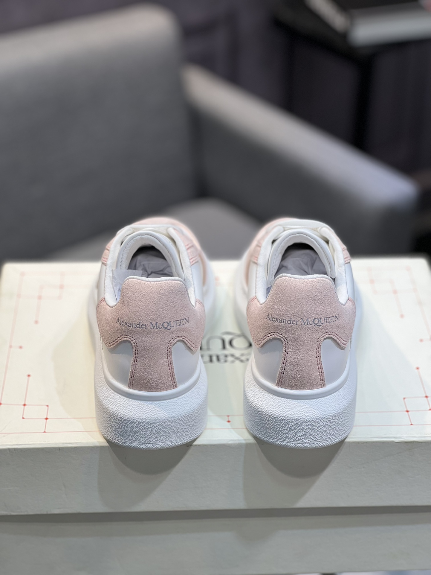 Alexander McQUEEN auténtico estallido demolición 1:1 superior McQueen cuero original blanco importad