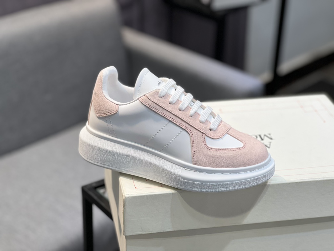 Alexander McQUEEN auténtico estallido demolición 1:1 superior McQueen cuero original blanco importad