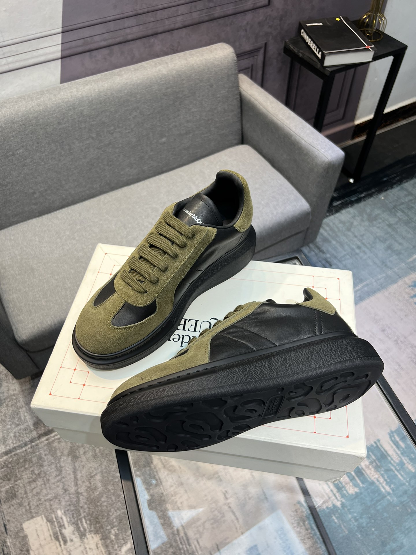 Alexander McQUEEN auténtico estallido demolición 1:1 superior McQueen cuero original blanco importad