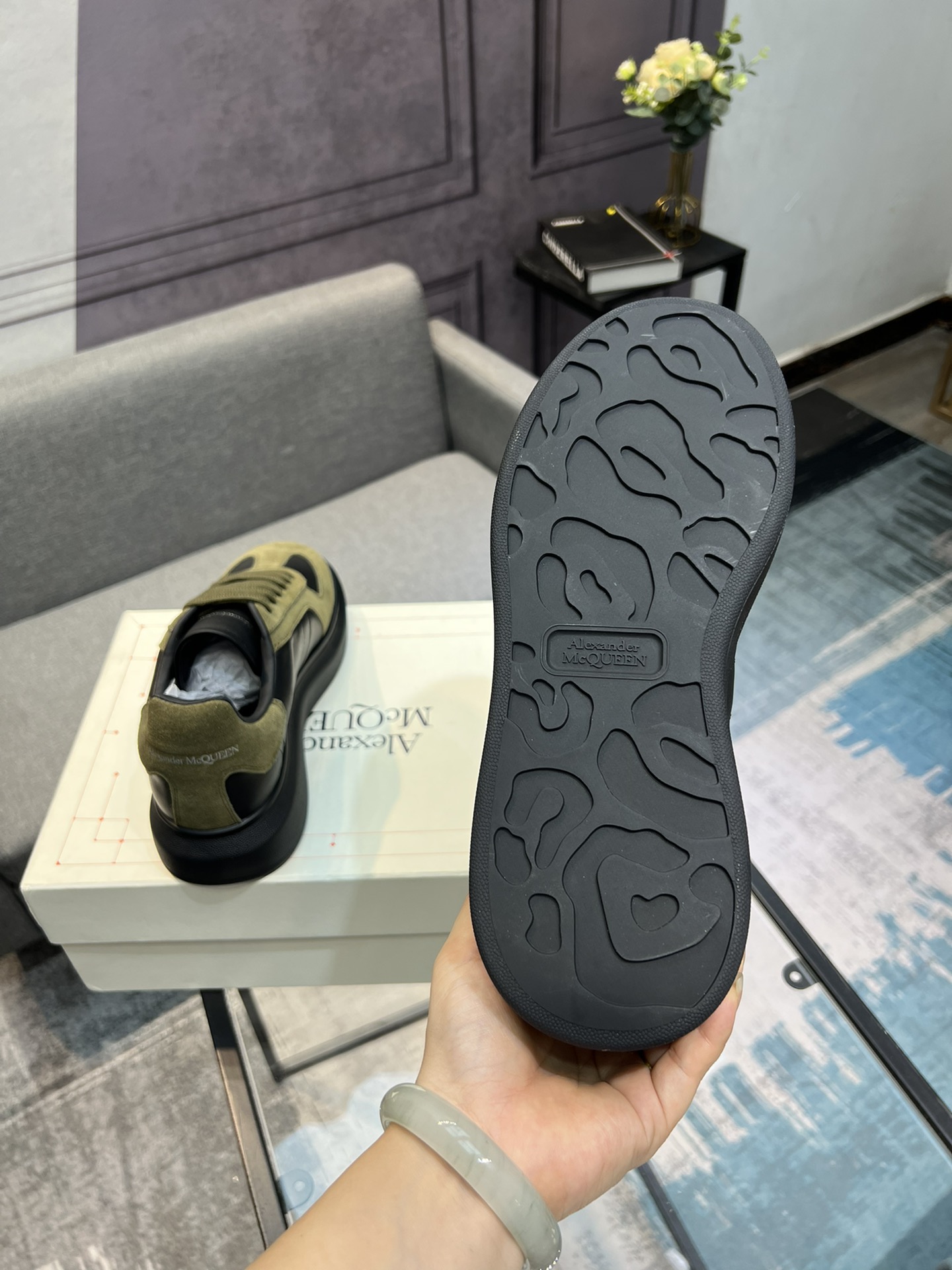 Alexander McQUEEN auténtico estallido demolición 1:1 superior McQueen cuero original blanco importad