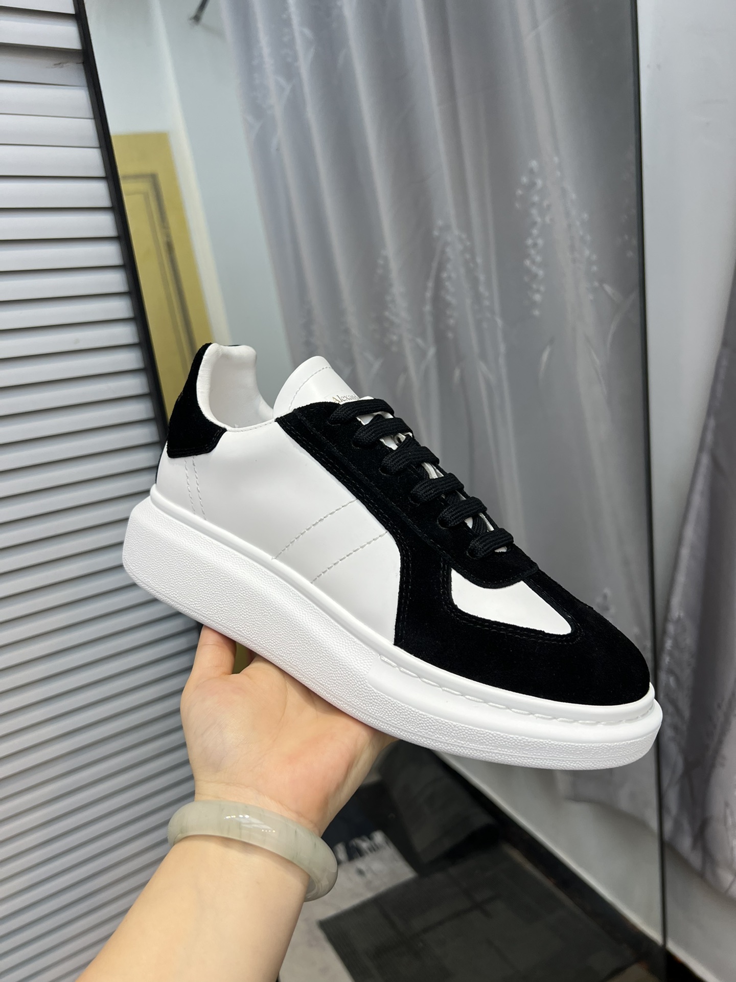 Alexander McQUEEN auténtico estallido demolición 1:1 superior McQueen cuero original blanco importad