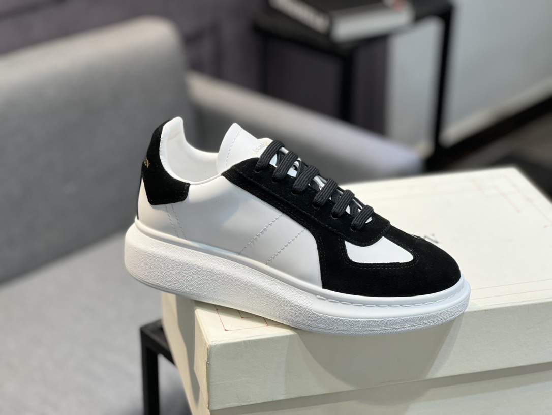 Alexander McQUEEN auténtico estallido demolición 1:1 superior McQueen cuero original blanco importad