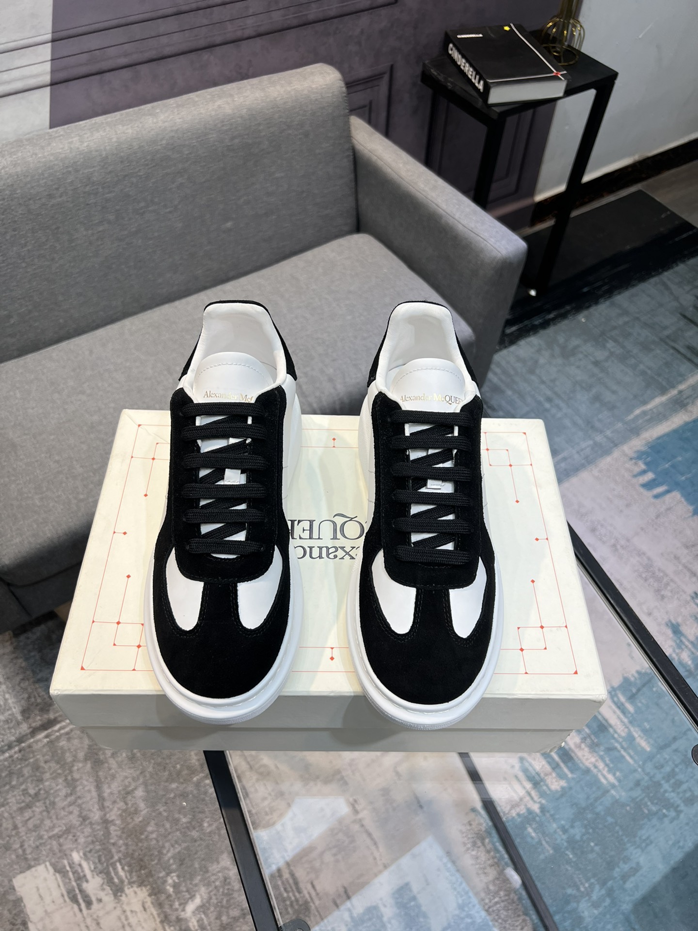 Alexander McQUEEN auténtico estallido demolición 1:1 superior McQueen cuero original blanco importad