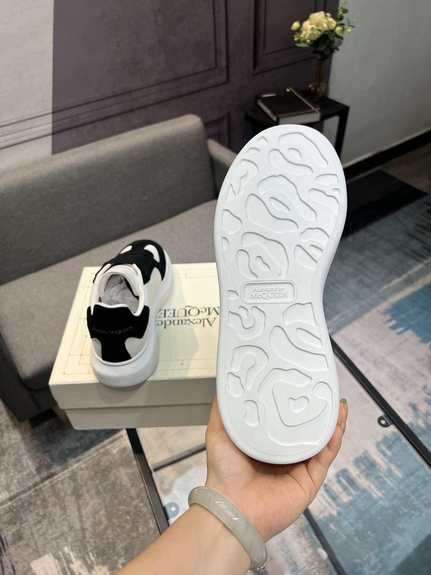 Alexander McQUEEN auténtico estallido demolición 1:1 superior McQueen cuero original blanco importad