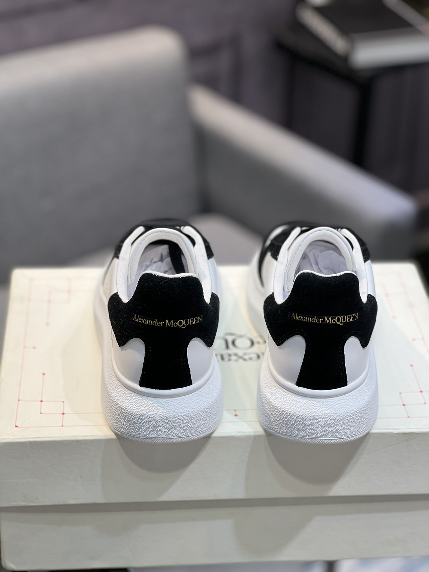 Alexander McQUEEN auténtico estallido demolición 1:1 superior McQueen cuero original blanco importad