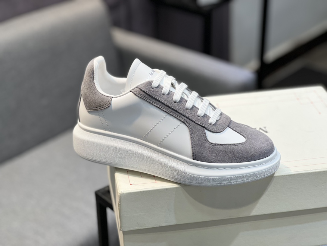 Alexander McQUEEN auténtico estallido demolición 1:1 superior McQueen cuero original blanco importad