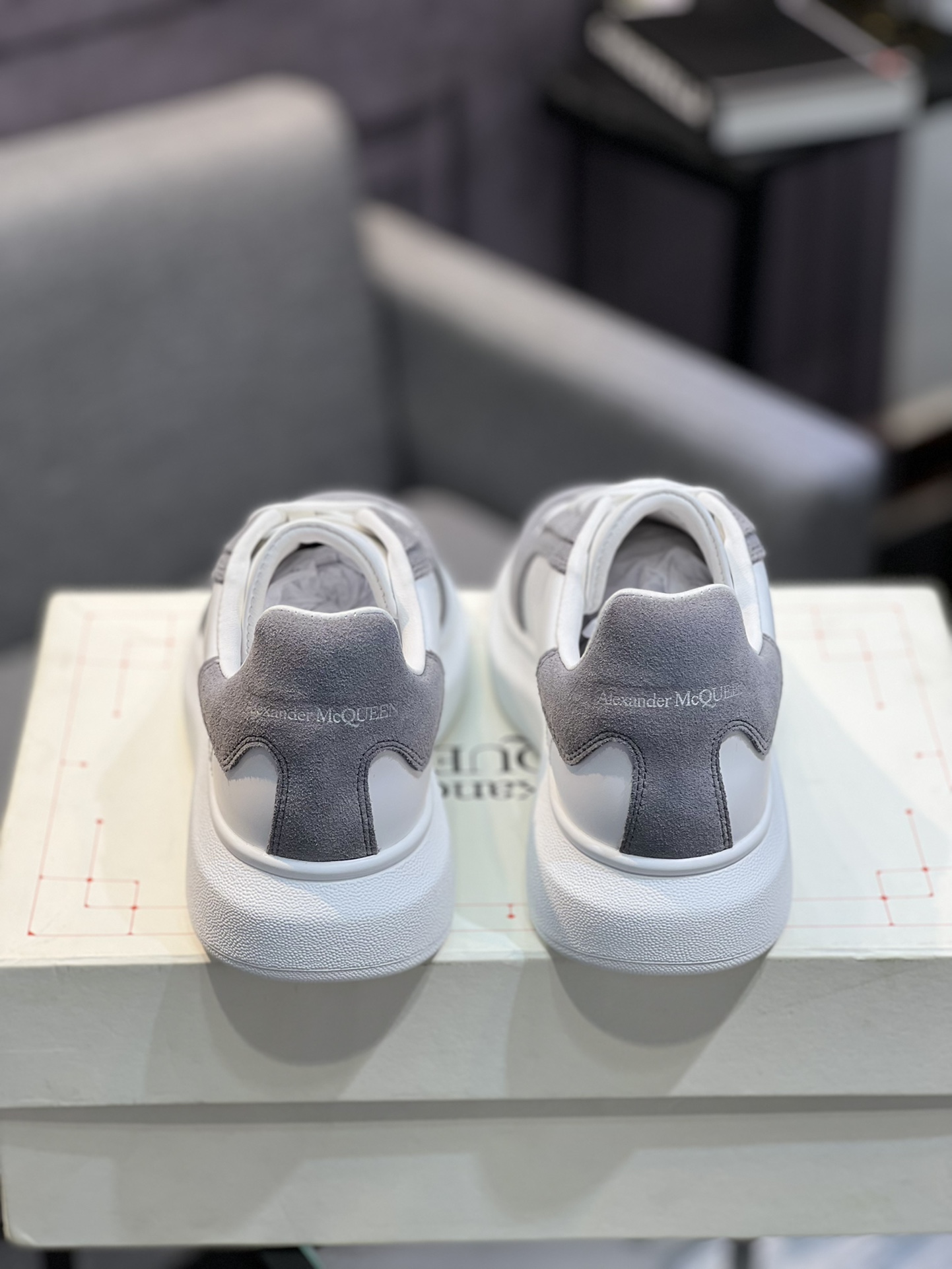 Alexander McQUEEN auténtico estallido demolición 1:1 superior McQueen cuero original blanco importad