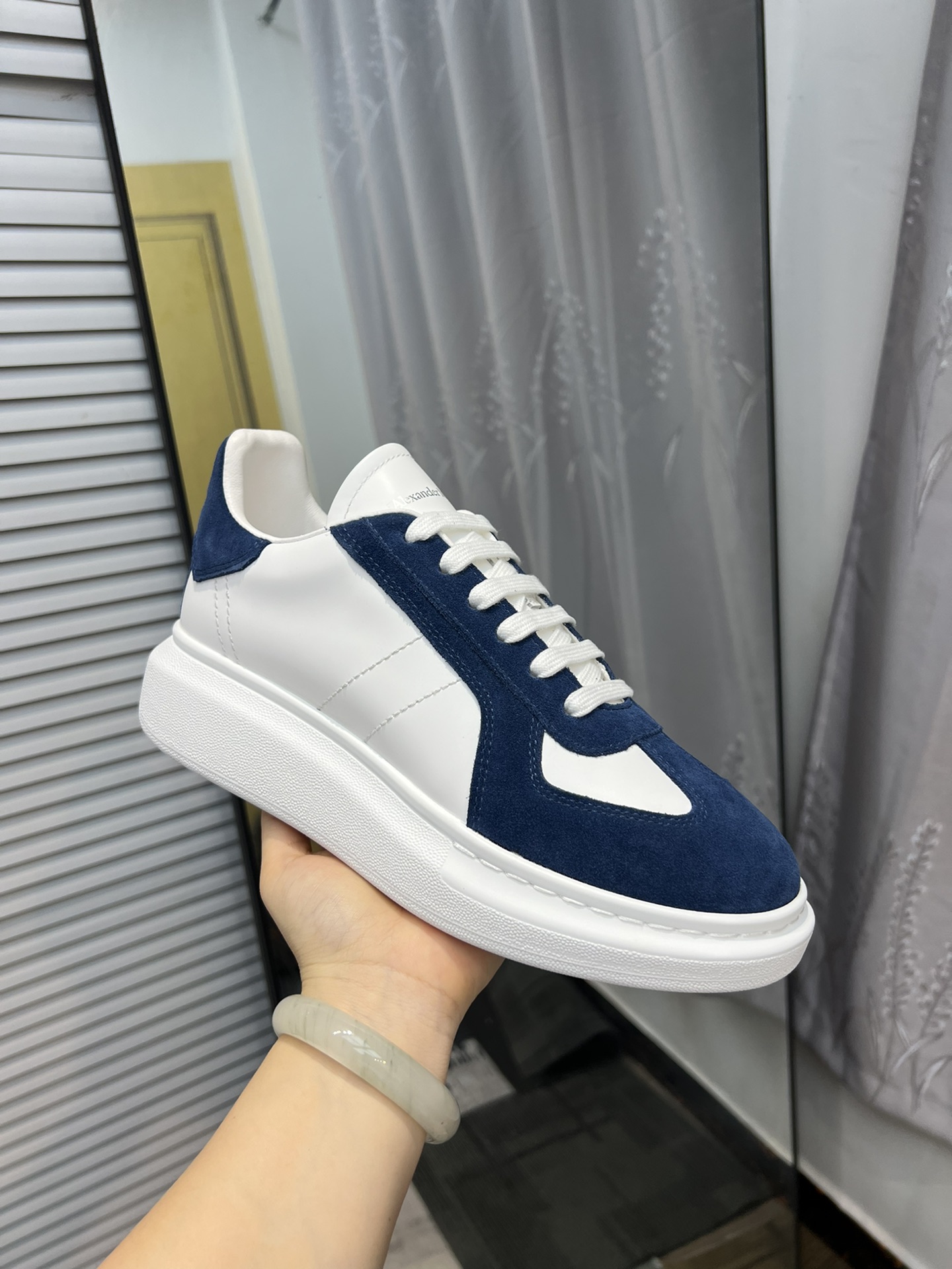 Alexander McQUEEN auténtico estallido demolición 1:1 superior McQueen cuero original blanco importad