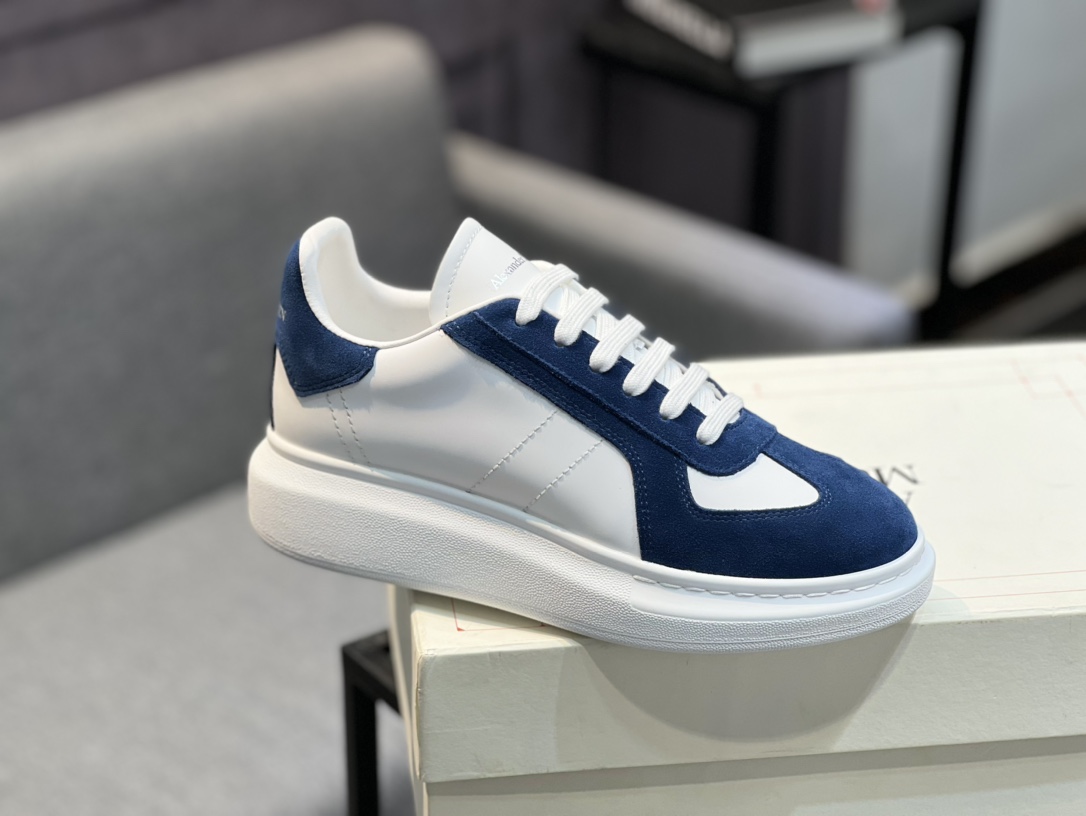 Alexander McQUEEN auténtico estallido demolición 1:1 superior McQueen cuero original blanco importad