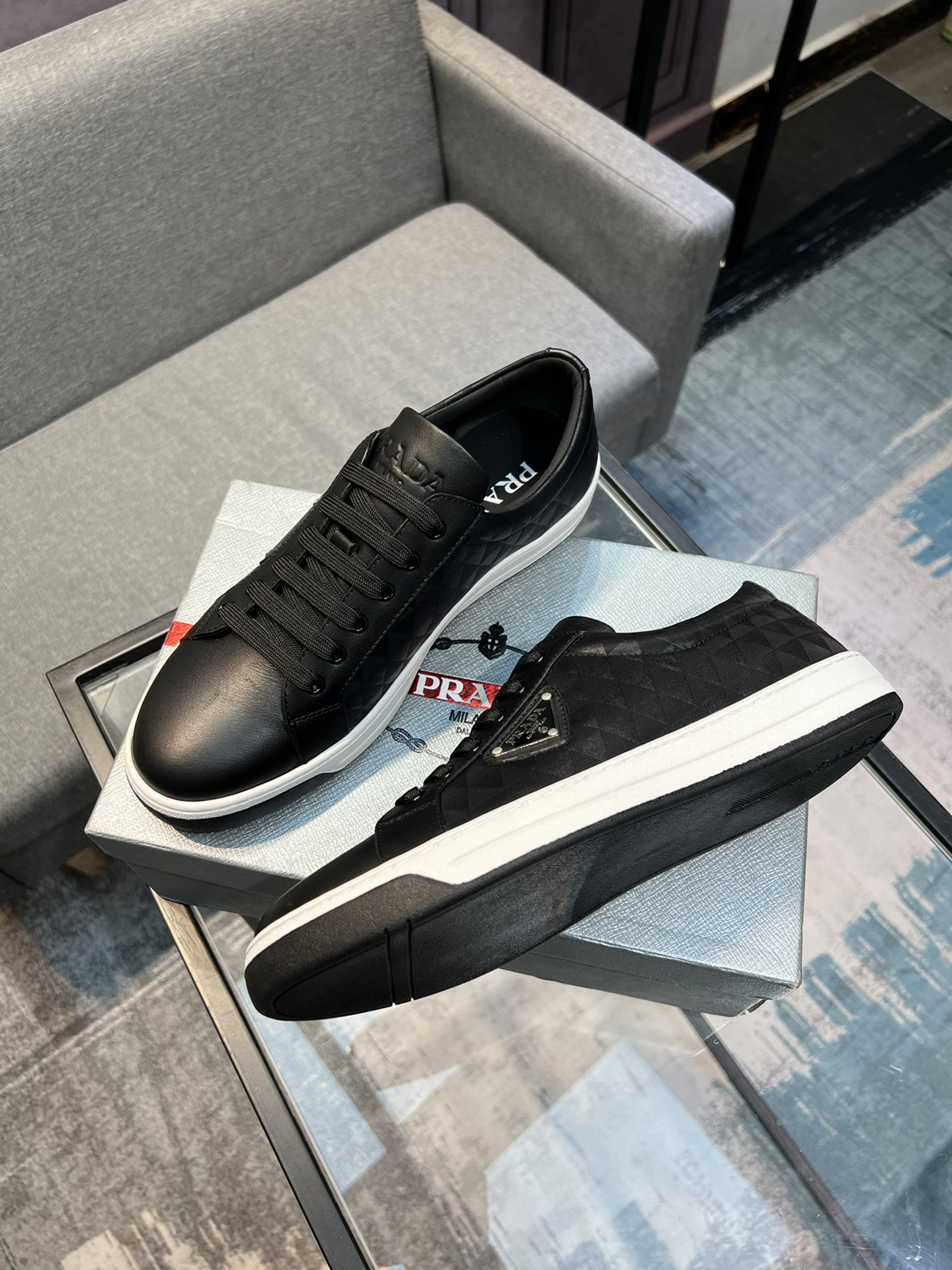 [PRAD * Prada] contra pop zapatos de los hombres, el sitio web oficial de producción 1:1, tejido imp