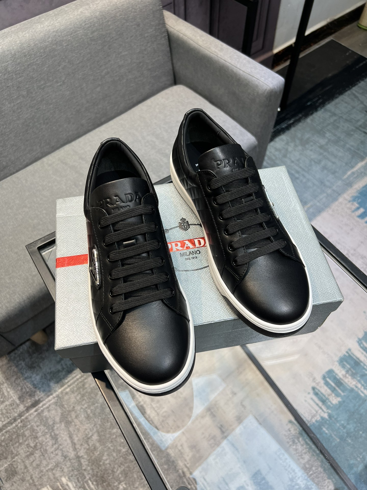 [PRAD * Prada] contra pop zapatos de los hombres, el sitio web oficial de producción 1:1, tejido imp