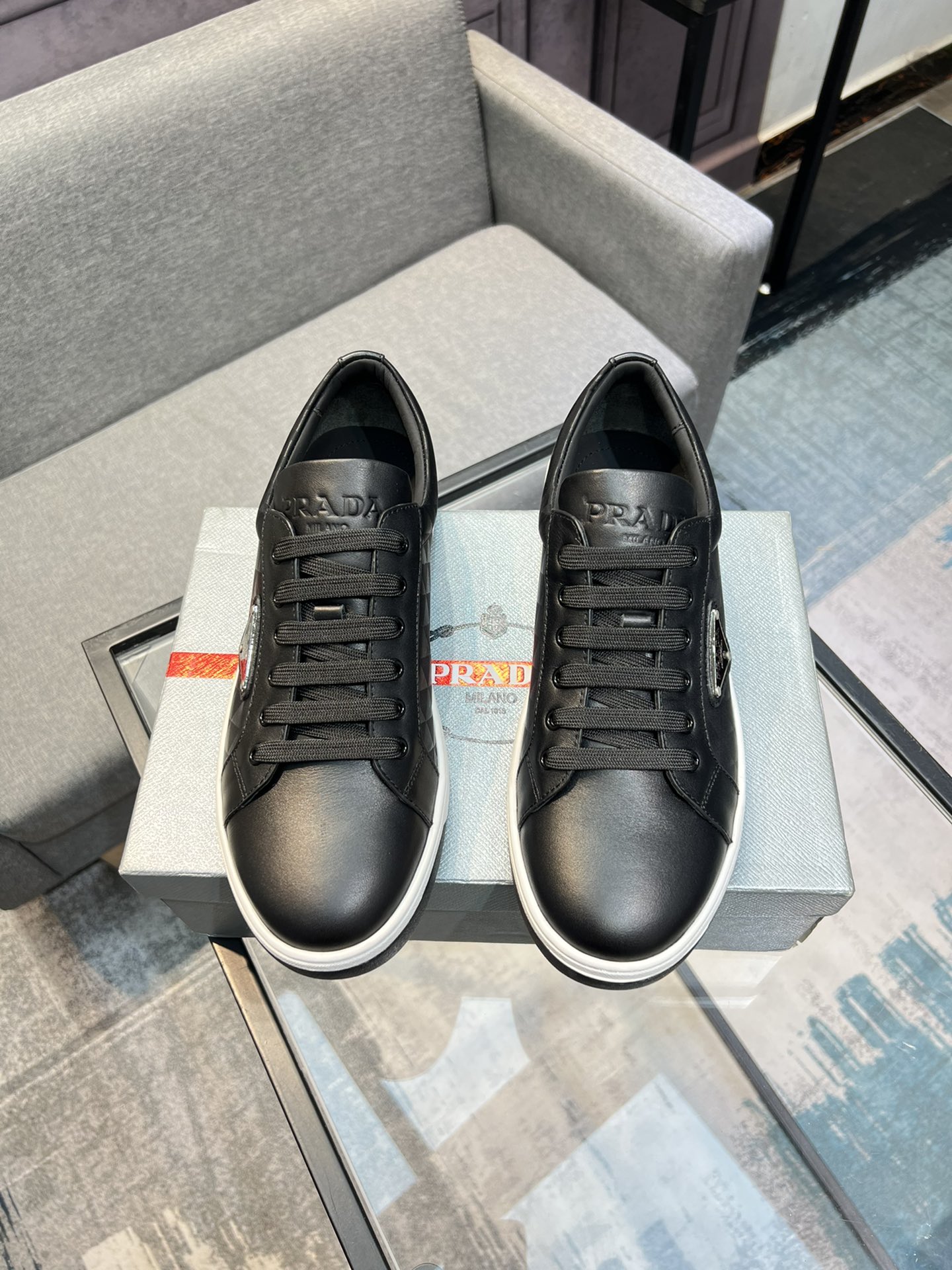 [PRAD * Prada] contra pop zapatos de los hombres, el sitio web oficial de producción 1:1, tejido imp