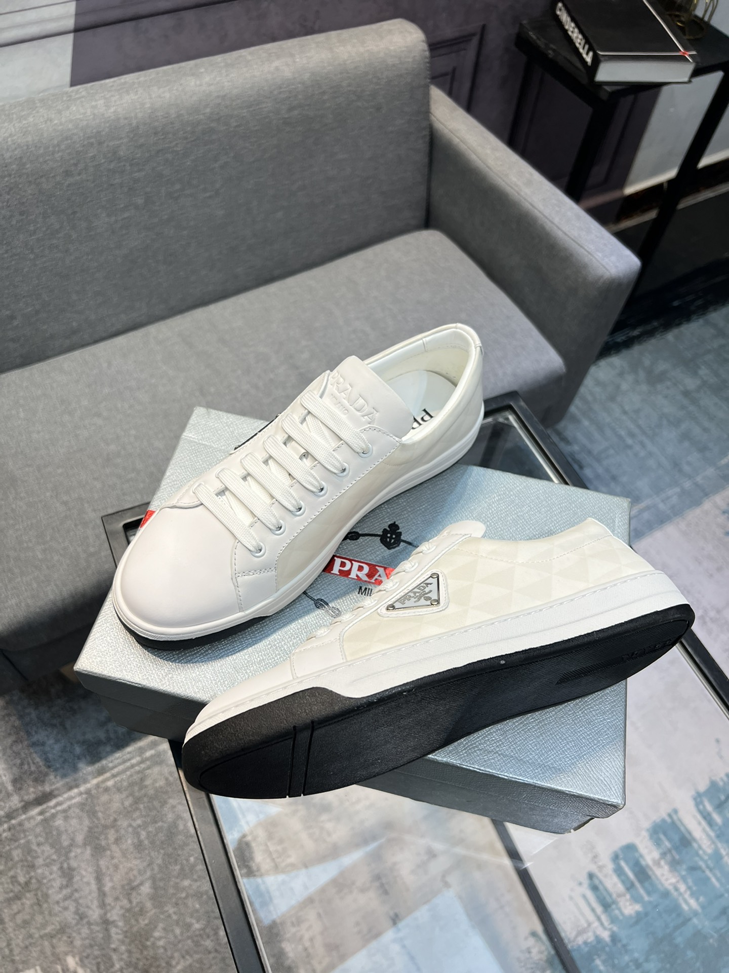 [PRAD * Prada] contra pop zapatos de los hombres, el sitio web oficial de producción 1:1, tejido imp