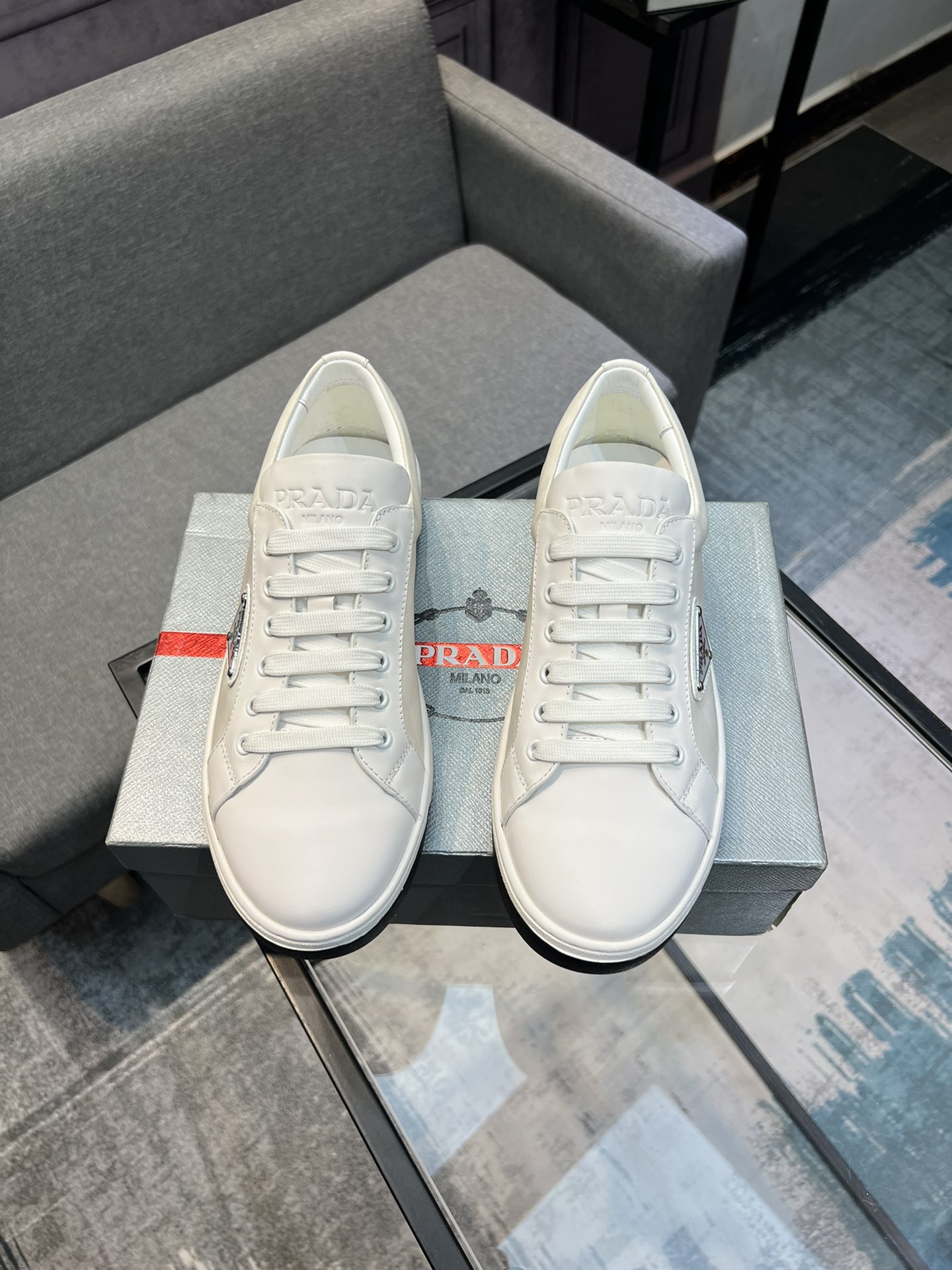 [PRAD * Prada] contra pop zapatos de los hombres, el sitio web oficial de producción 1:1, tejido imp