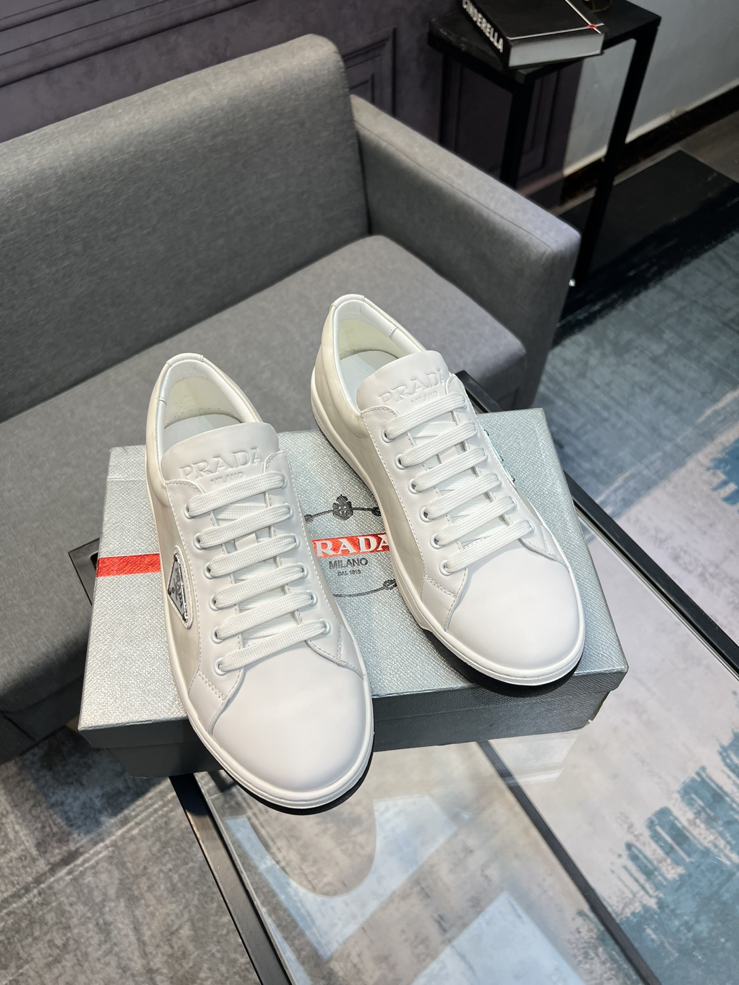[PRAD * Prada] contra pop zapatos de los hombres, el sitio web oficial de producción 1:1, tejido imp