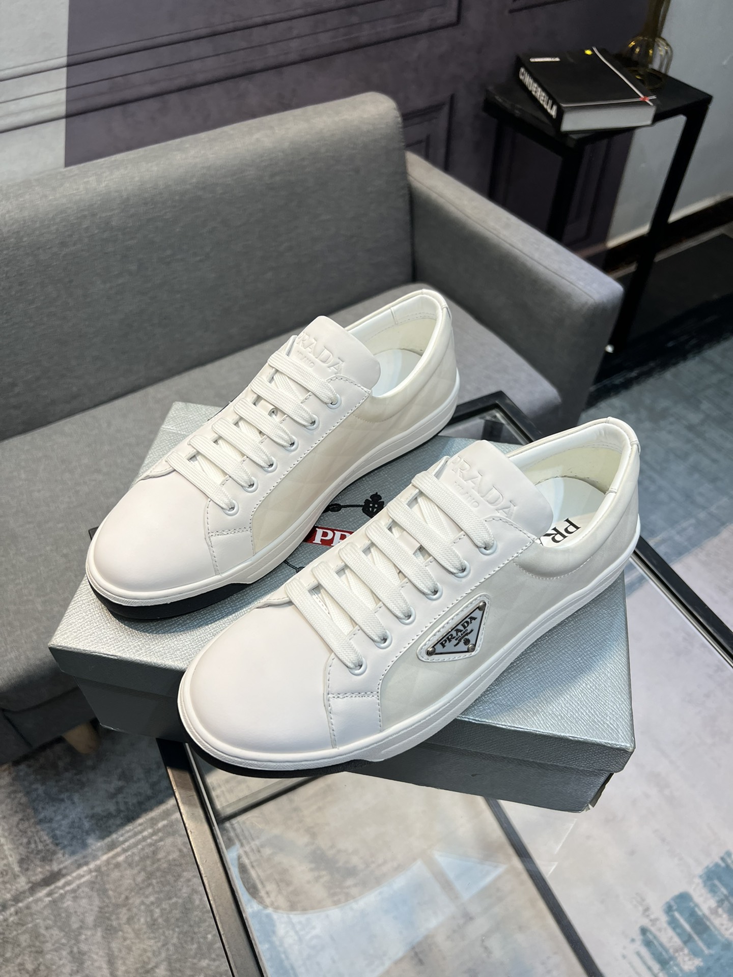 [PRAD * Prada] contra pop zapatos de los hombres, el sitio web oficial de producción 1:1, tejido imp