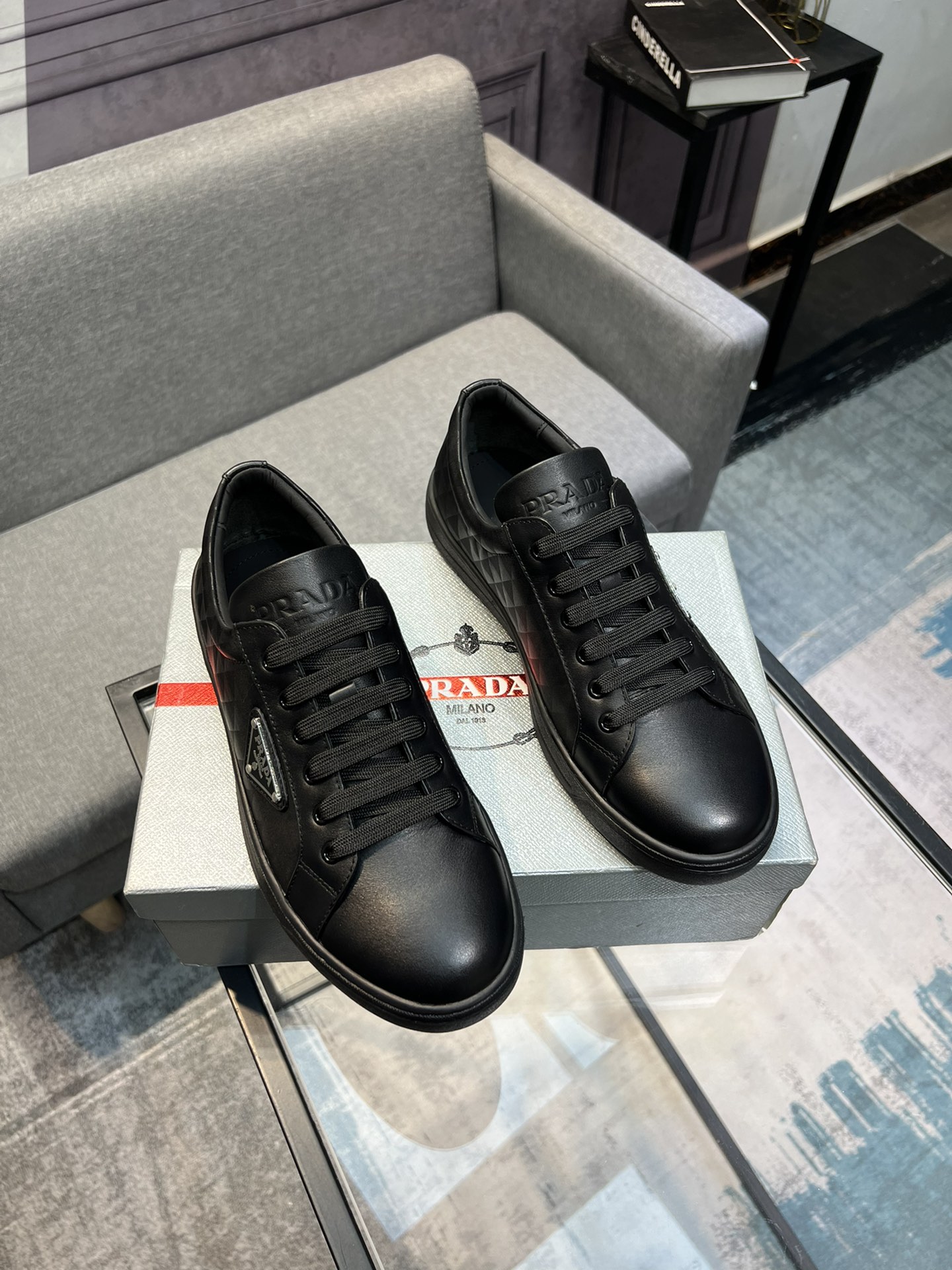 [PRAD * Prada] contra pop zapatos de los hombres, el sitio web oficial de producción 1:1, tejido imp