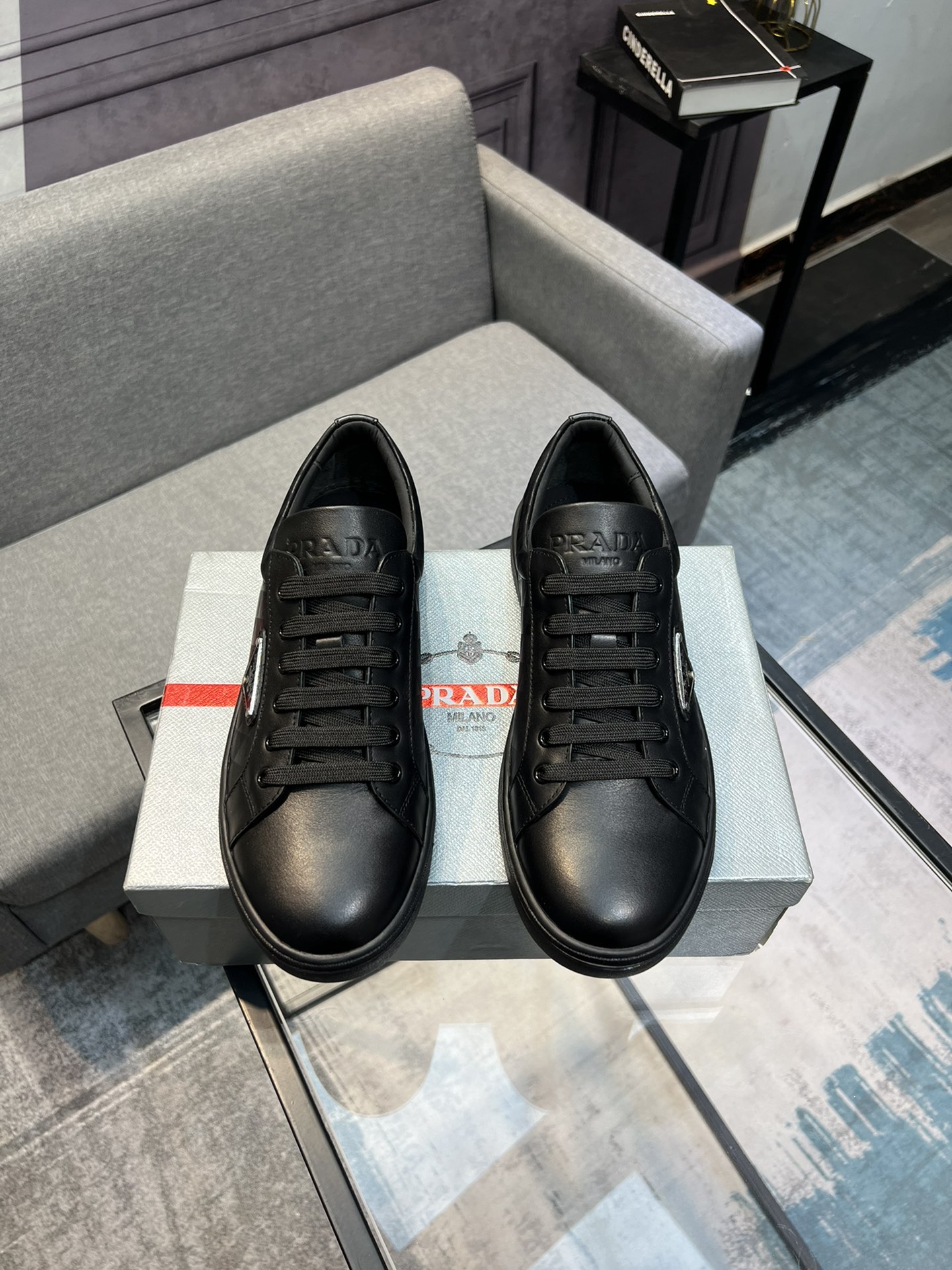 [PRAD * Prada] contra pop zapatos de los hombres, el sitio web oficial de producción 1:1, tejido imp