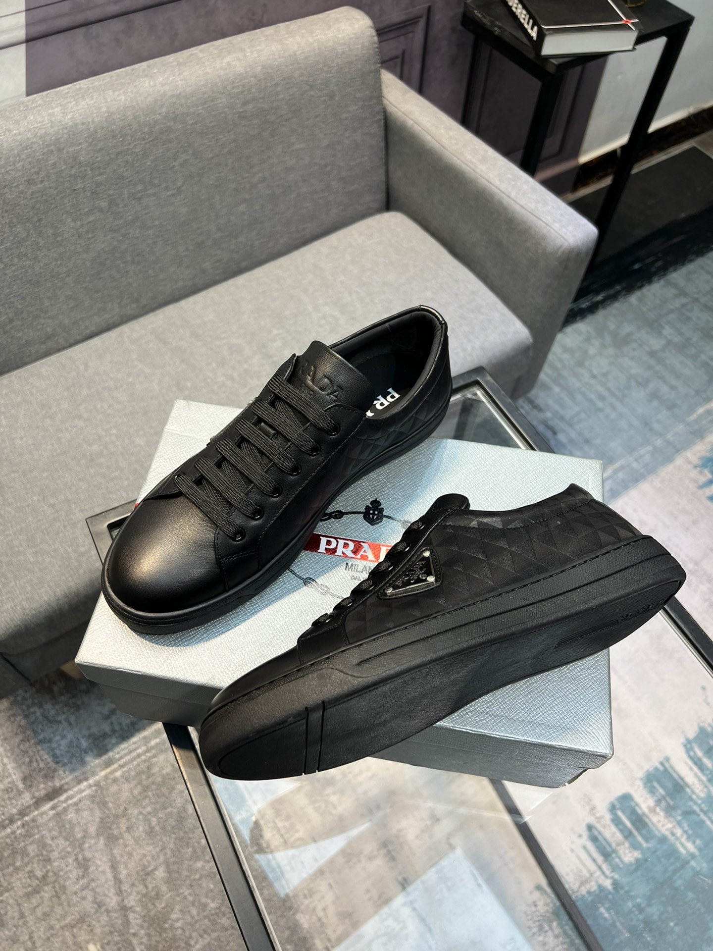 [PRAD * Prada] contra pop zapatos de los hombres, el sitio web oficial de producción 1:1, tejido imp
