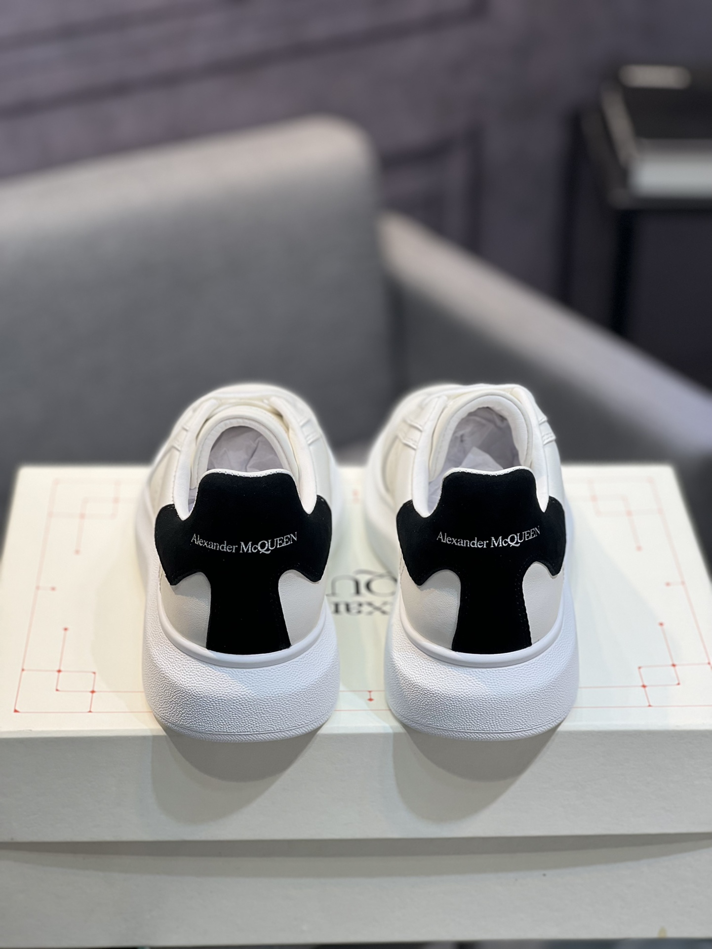 Alexander McQUEEN auténtico estallido demolición 1:1 superior McQueen cuero original blanco importad