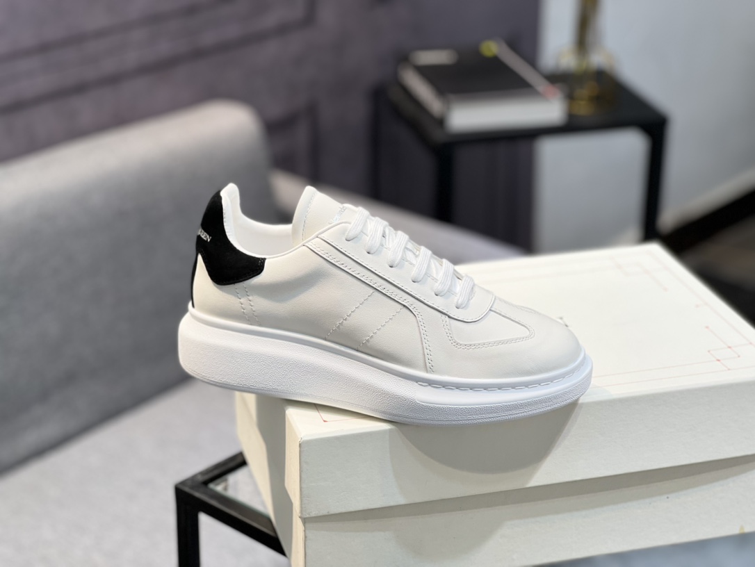 Alexander McQUEEN auténtico estallido demolición 1:1 superior McQueen cuero original blanco importad