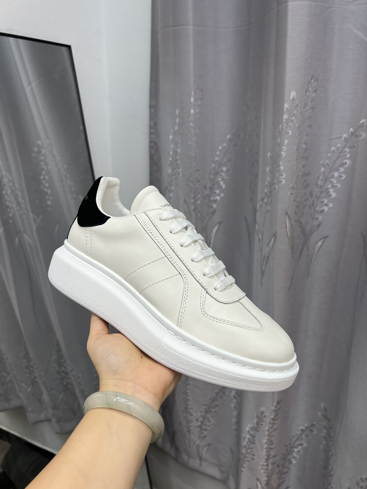 Alexander McQUEEN auténtico estallido demolición 1:1 superior McQueen cuero original blanco importad