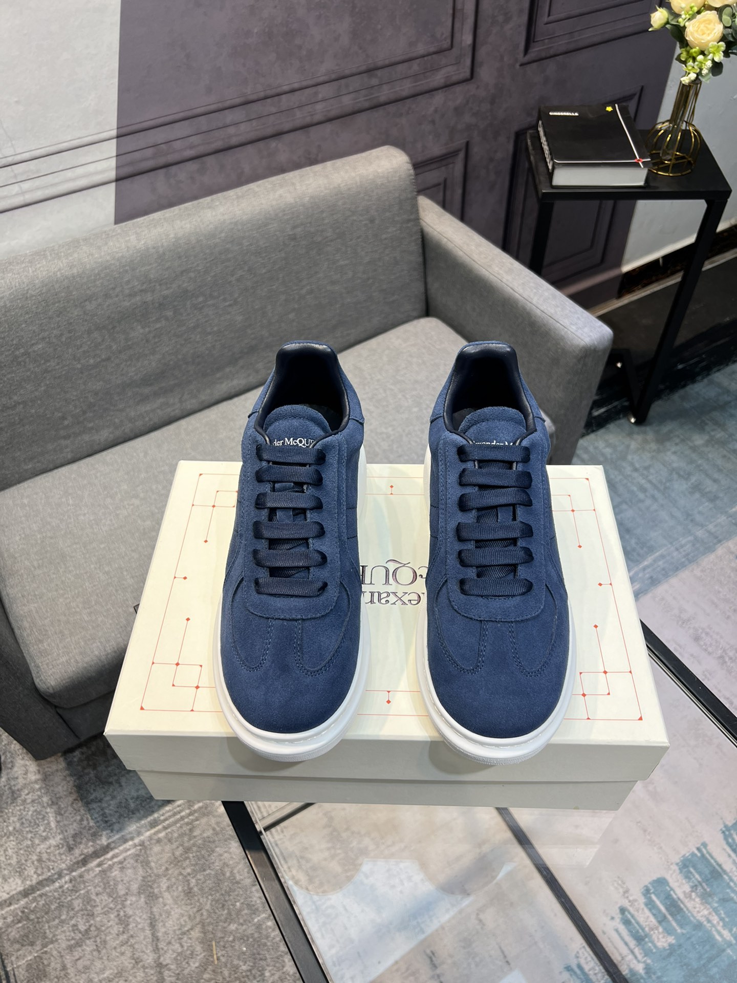 Alexander McQUEEN auténtico estallido demolición 1:1 superior McQueen cuero original blanco importad