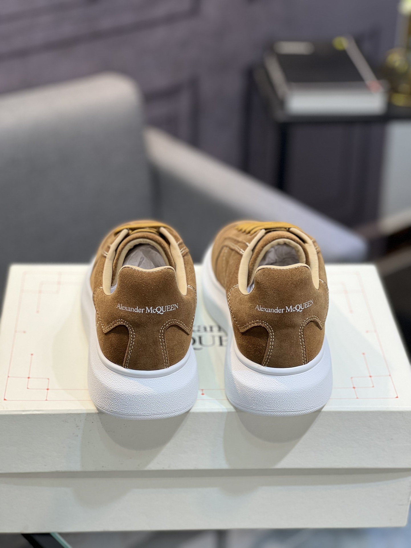 Alexander McQUEEN auténtico estallido demolición 1:1 superior McQueen cuero original blanco importad