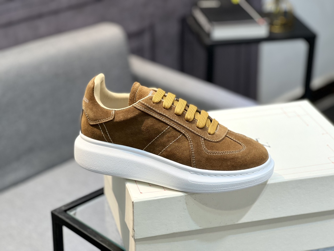 Alexander McQUEEN auténtico estallido demolición 1:1 superior McQueen cuero original blanco importad