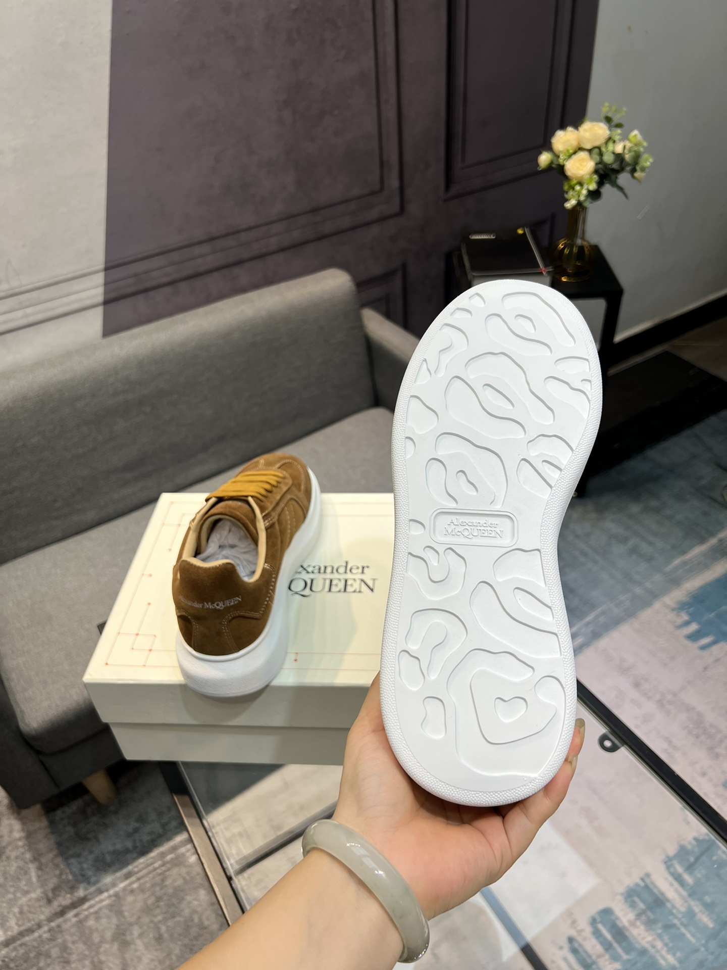 Alexander McQUEEN auténtico estallido demolición 1:1 superior McQueen cuero original blanco importad