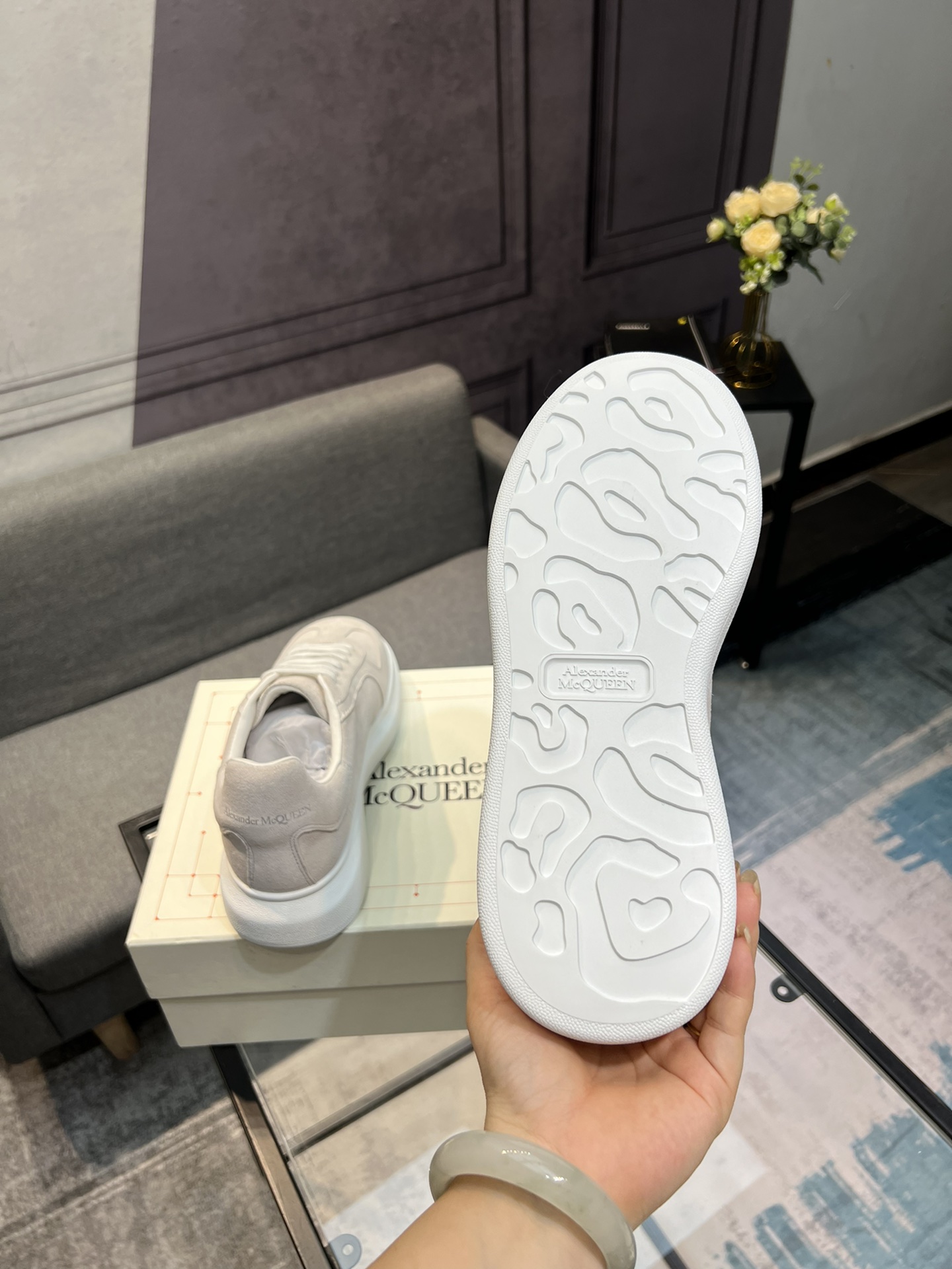 Alexander McQUEEN auténtico estallido demolición 1:1 superior McQueen cuero original blanco importad