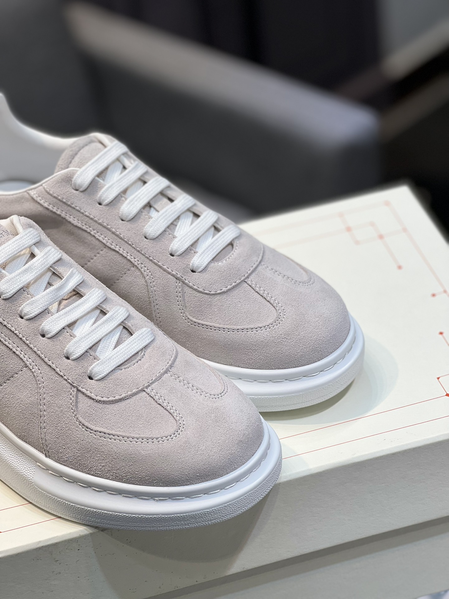 Alexander McQUEEN auténtico estallido demolición 1:1 superior McQueen cuero original blanco importad