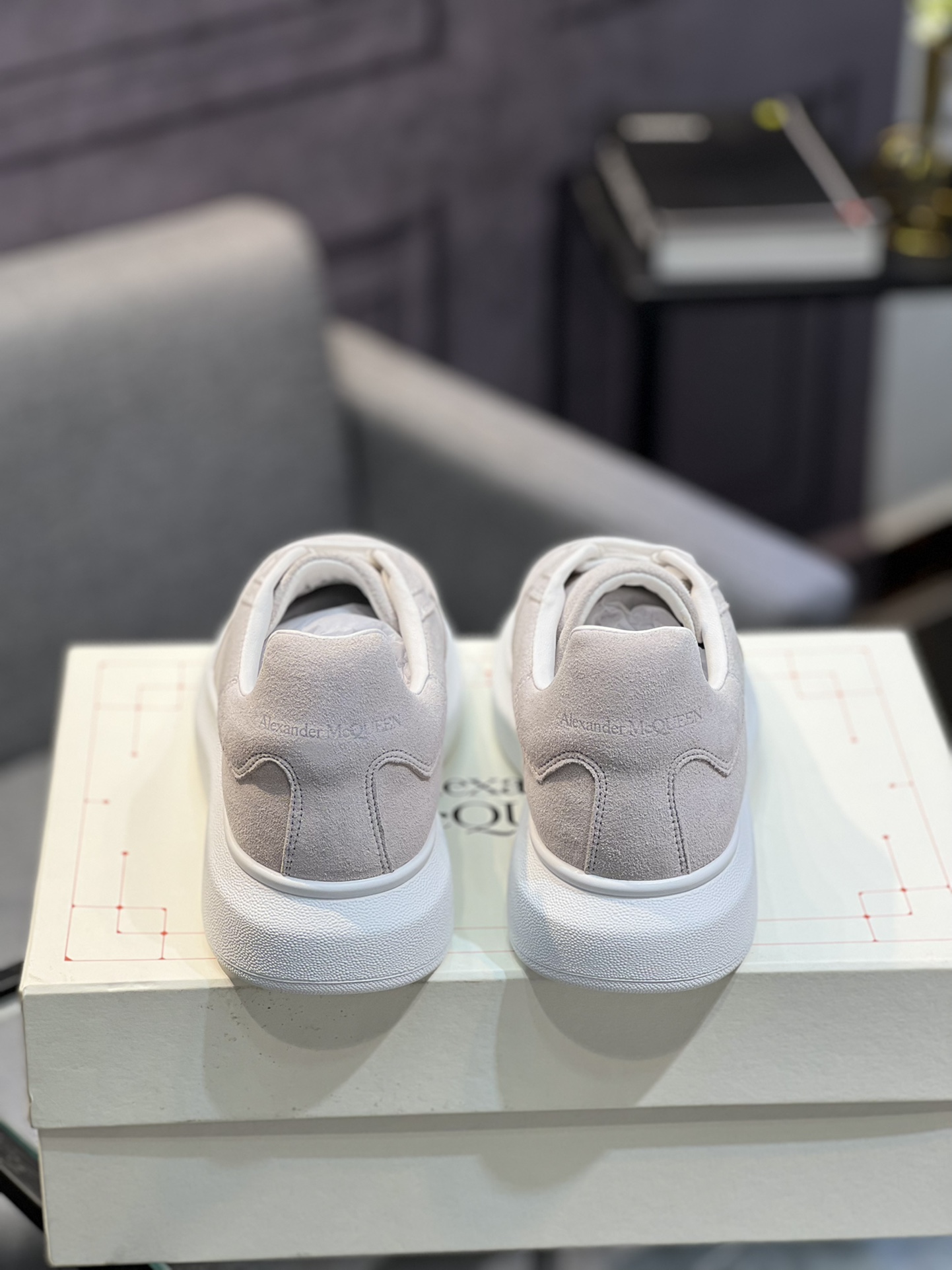 Alexander McQUEEN auténtico estallido demolición 1:1 superior McQueen cuero original blanco importad