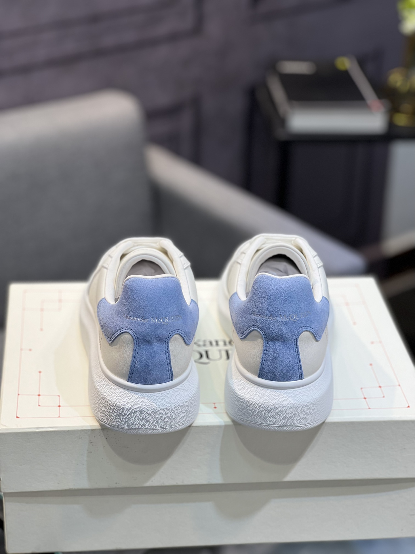 Alexander McQUEEN auténtico estallido demolición 1:1 superior McQueen cuero original blanco importad