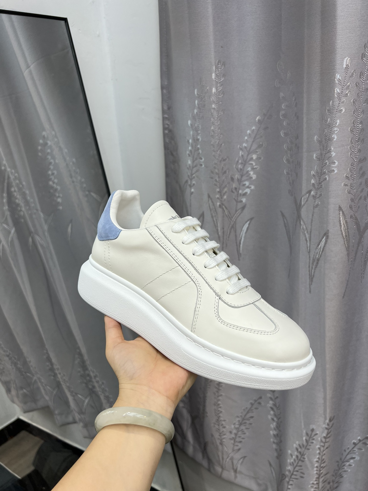 Alexander McQUEEN auténtico estallido demolición 1:1 superior McQueen cuero original blanco importad