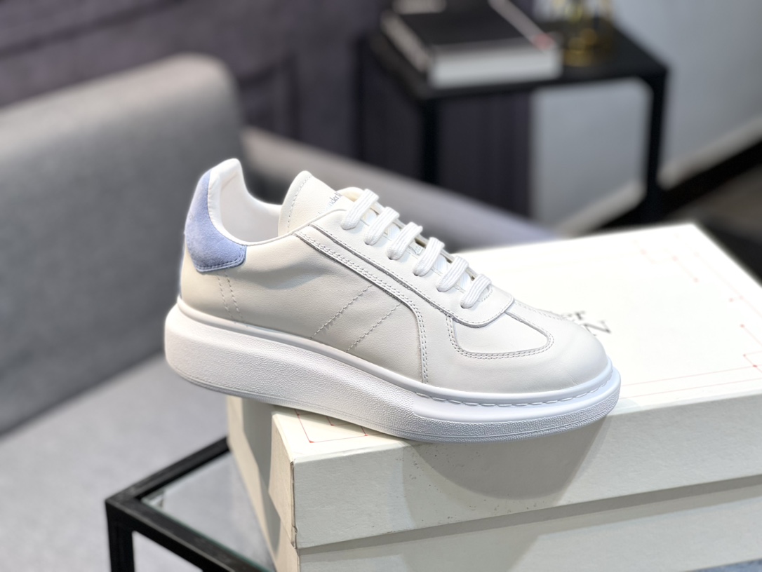Alexander McQUEEN auténtico estallido demolición 1:1 superior McQueen cuero original blanco importad